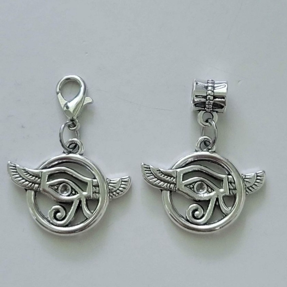 Clipon eye of horus Ra charms Egyptian charms clip on bracelet planner dreadlock